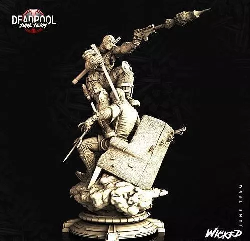 Wicked Marvel Deadpool Sculpture STLs 3D print model_0