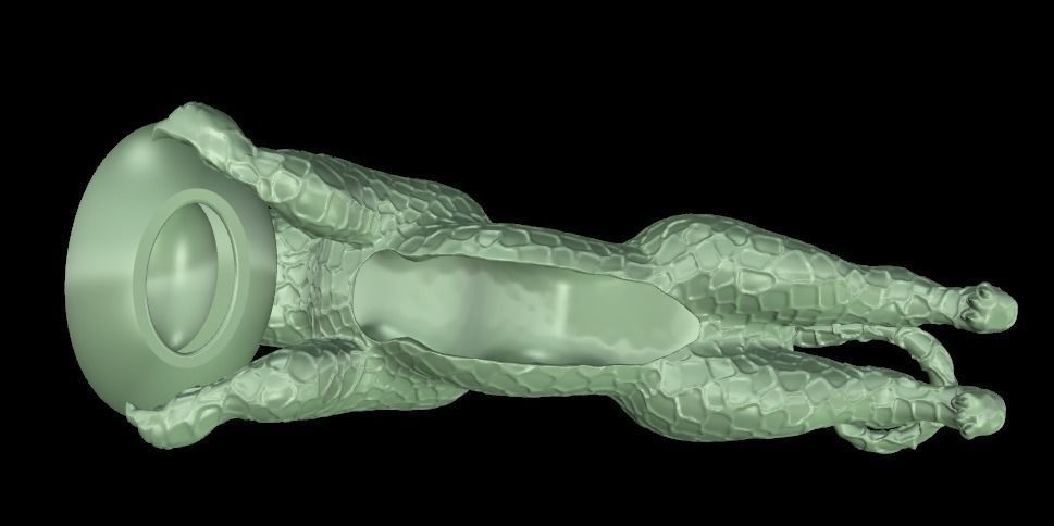 Panther jaguar ring in gold 3D print model_3