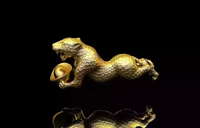 Panther jaguar ring in gold