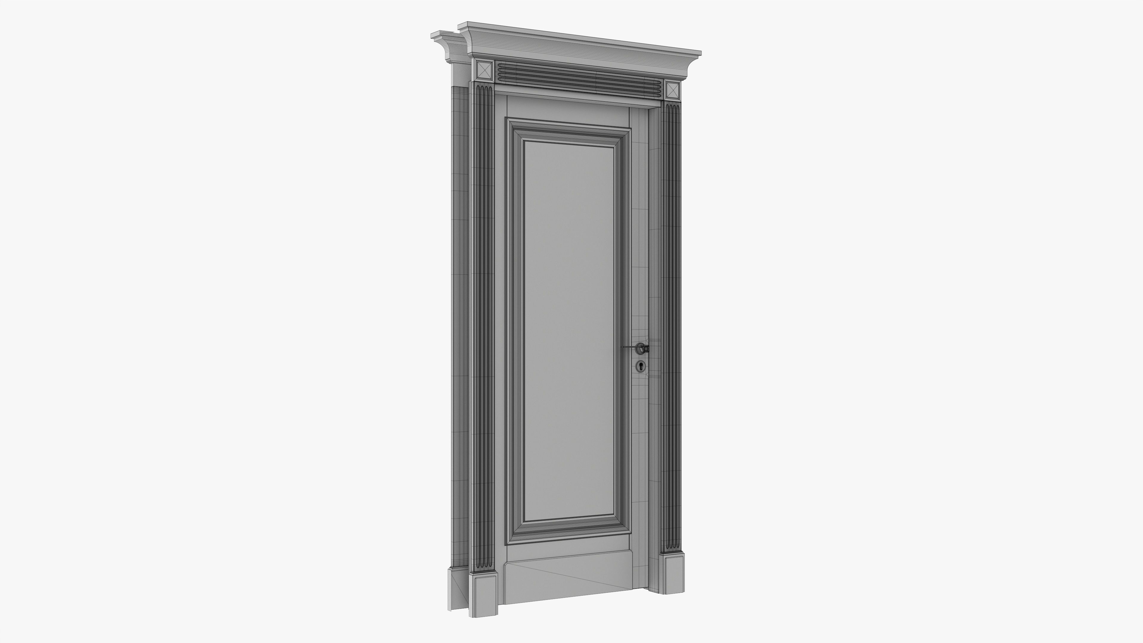 Door classic 04 3D model_9