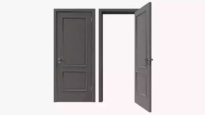 Door classic 05 closed opened 3D model