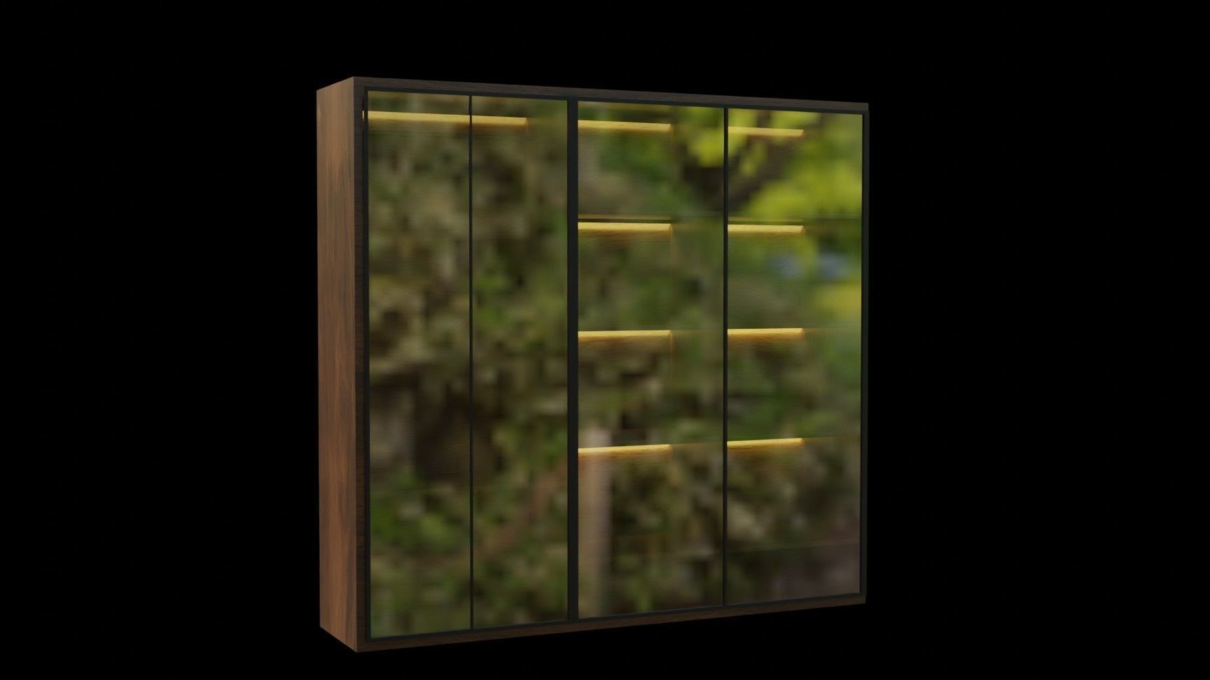 wardrobe glass door with lights Low-poly 3D model_3