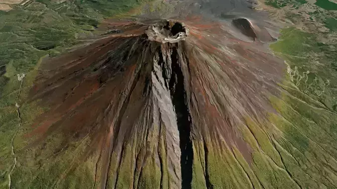 Mountain landscape stratovolcano Fujiyama 3776m  Honshu Japan  3D model