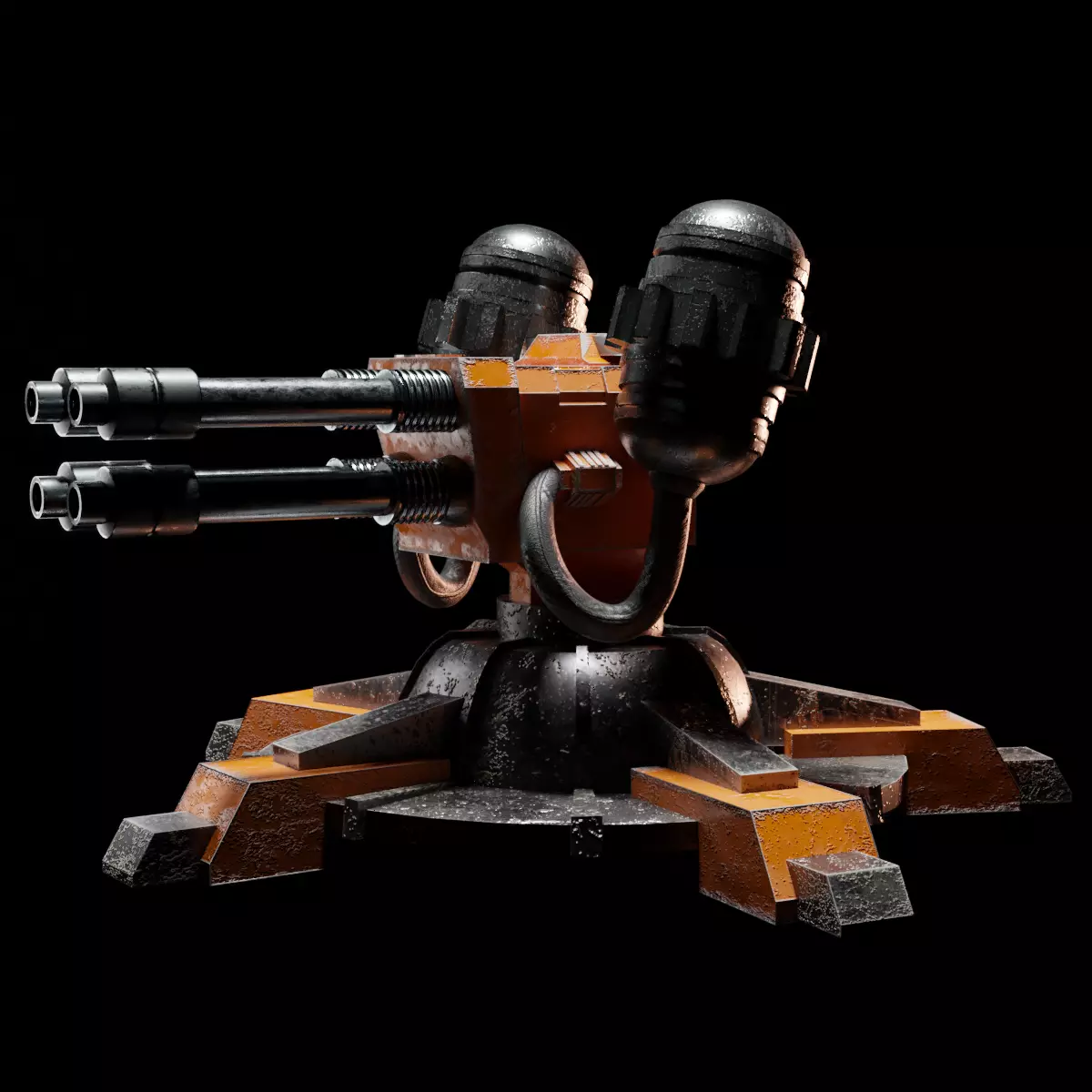 Sci-Fi Turret Low-poly 3D model_0