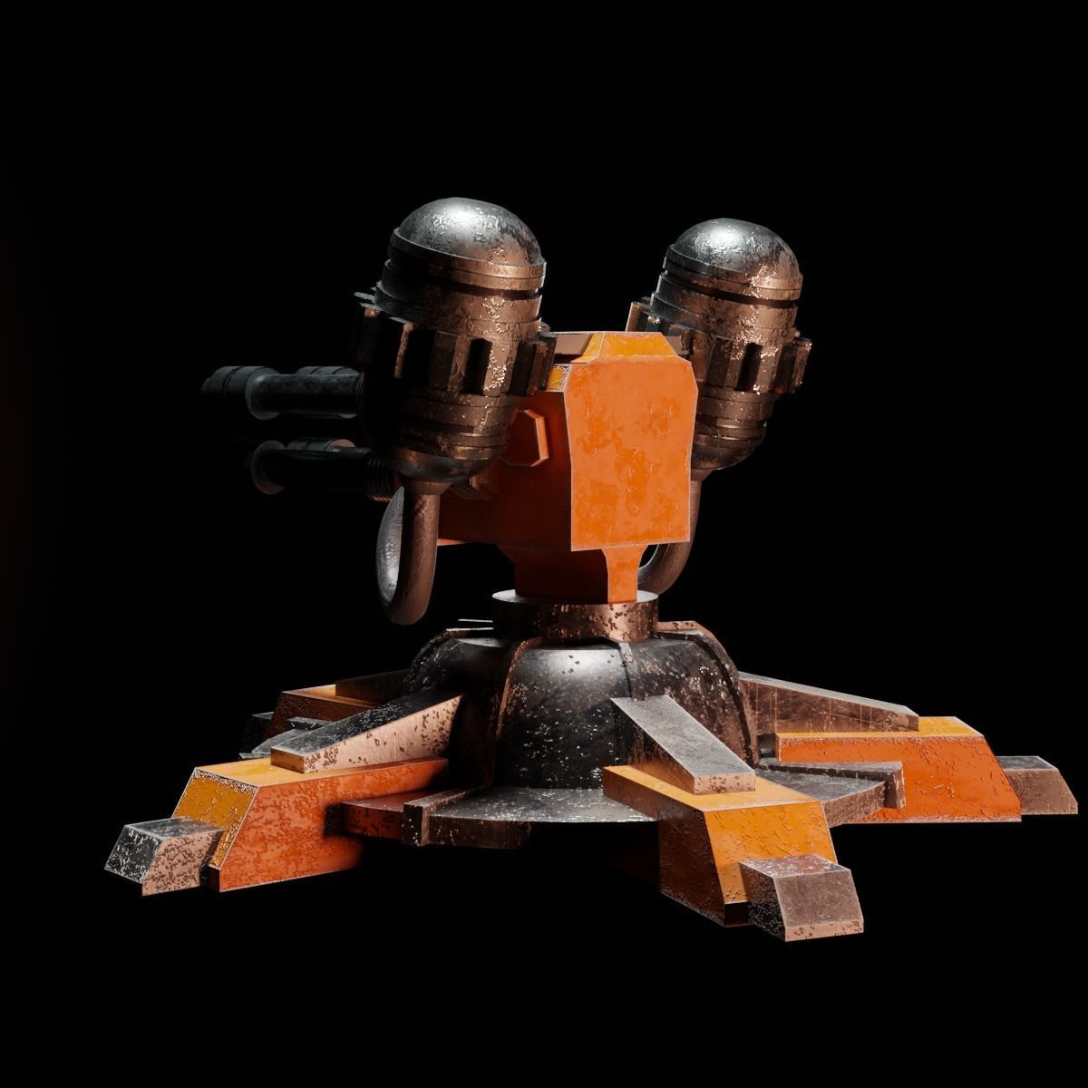 Sci-Fi Turret Low-poly 3D model_30