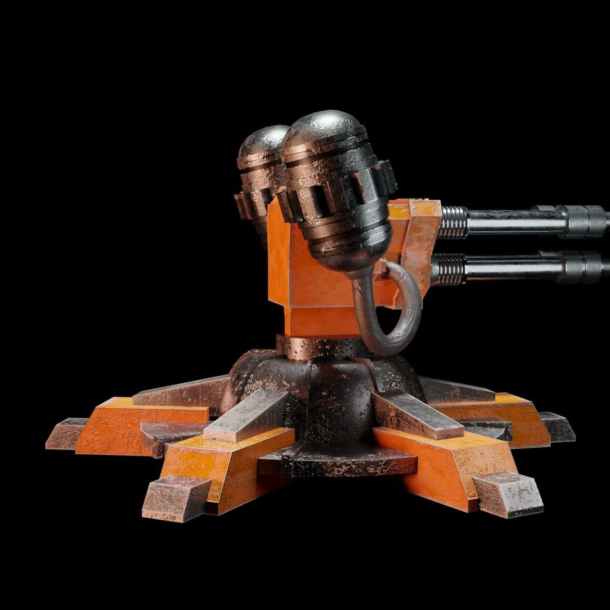 Sci-Fi Turret Low-poly 3D model_2