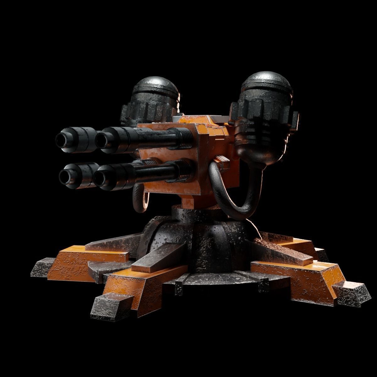 Sci-Fi Turret Low-poly 3D model_19