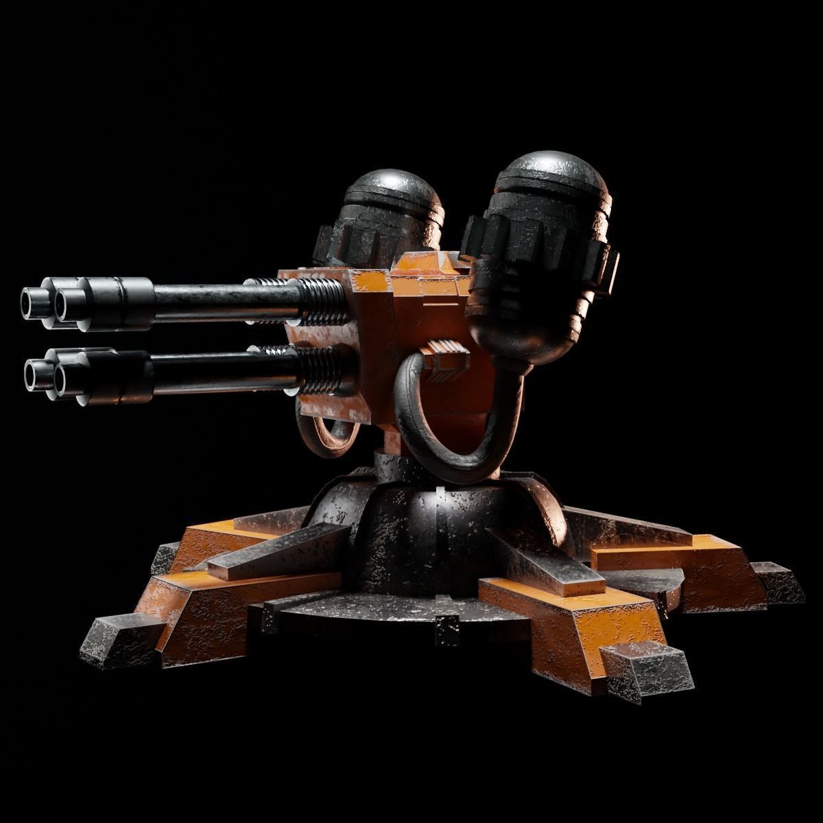 Sci-Fi Turret Low-poly 3D model_24