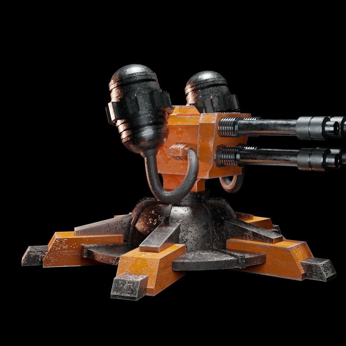 Sci-Fi Turret Low-poly 3D model_6