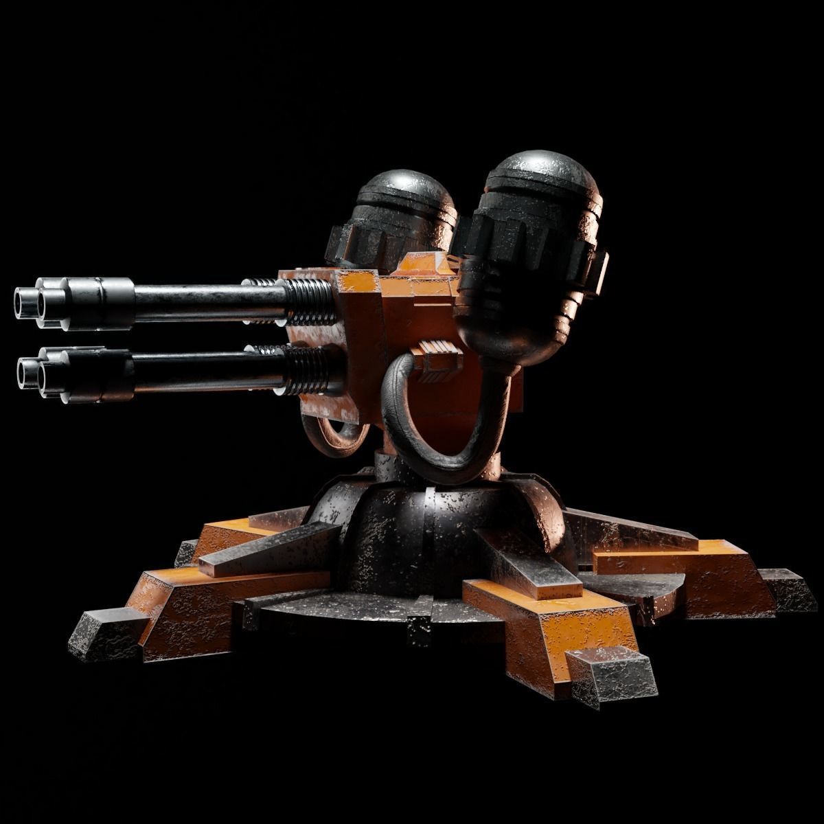 Sci-Fi Turret Low-poly 3D model_15