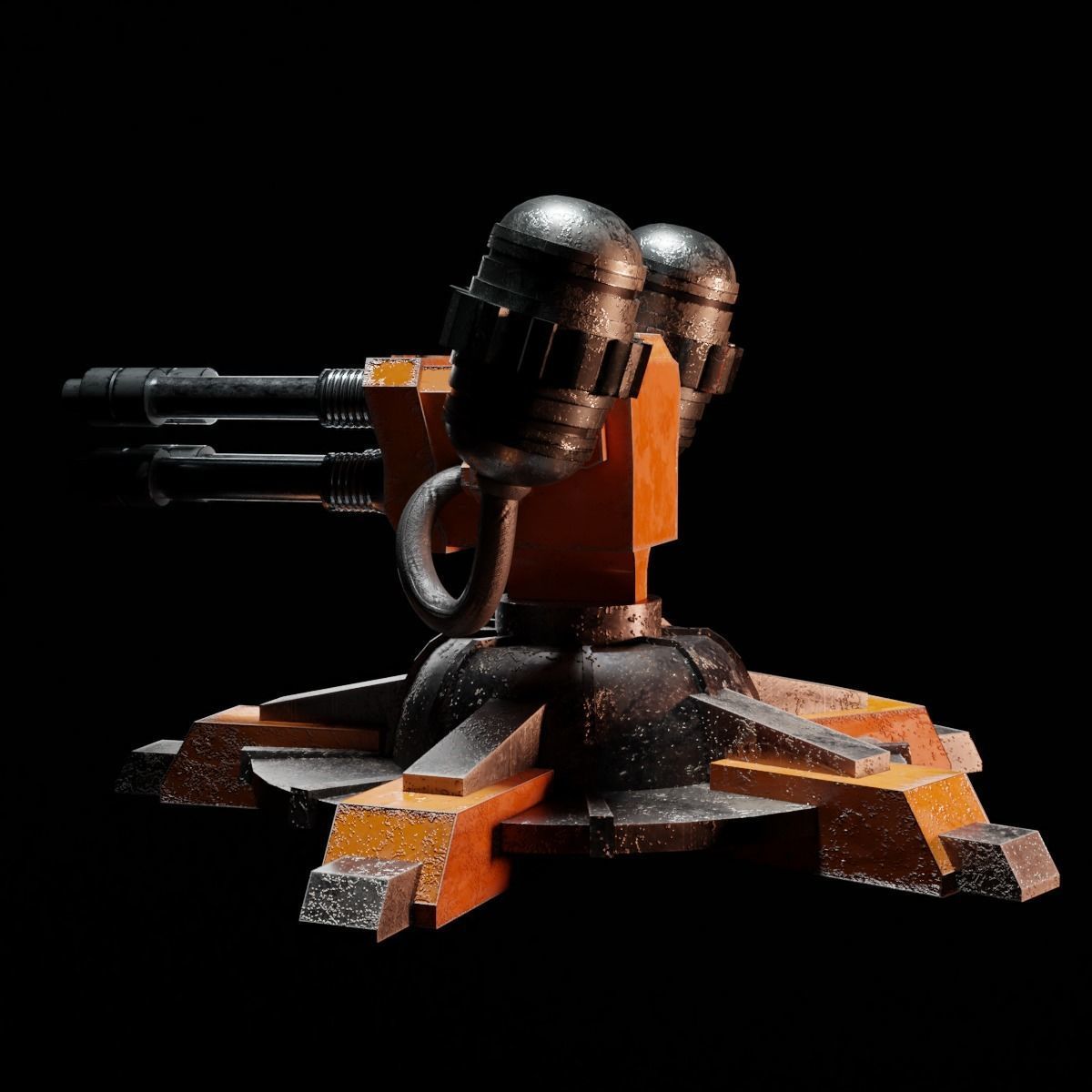 Sci-Fi Turret Low-poly 3D model_32