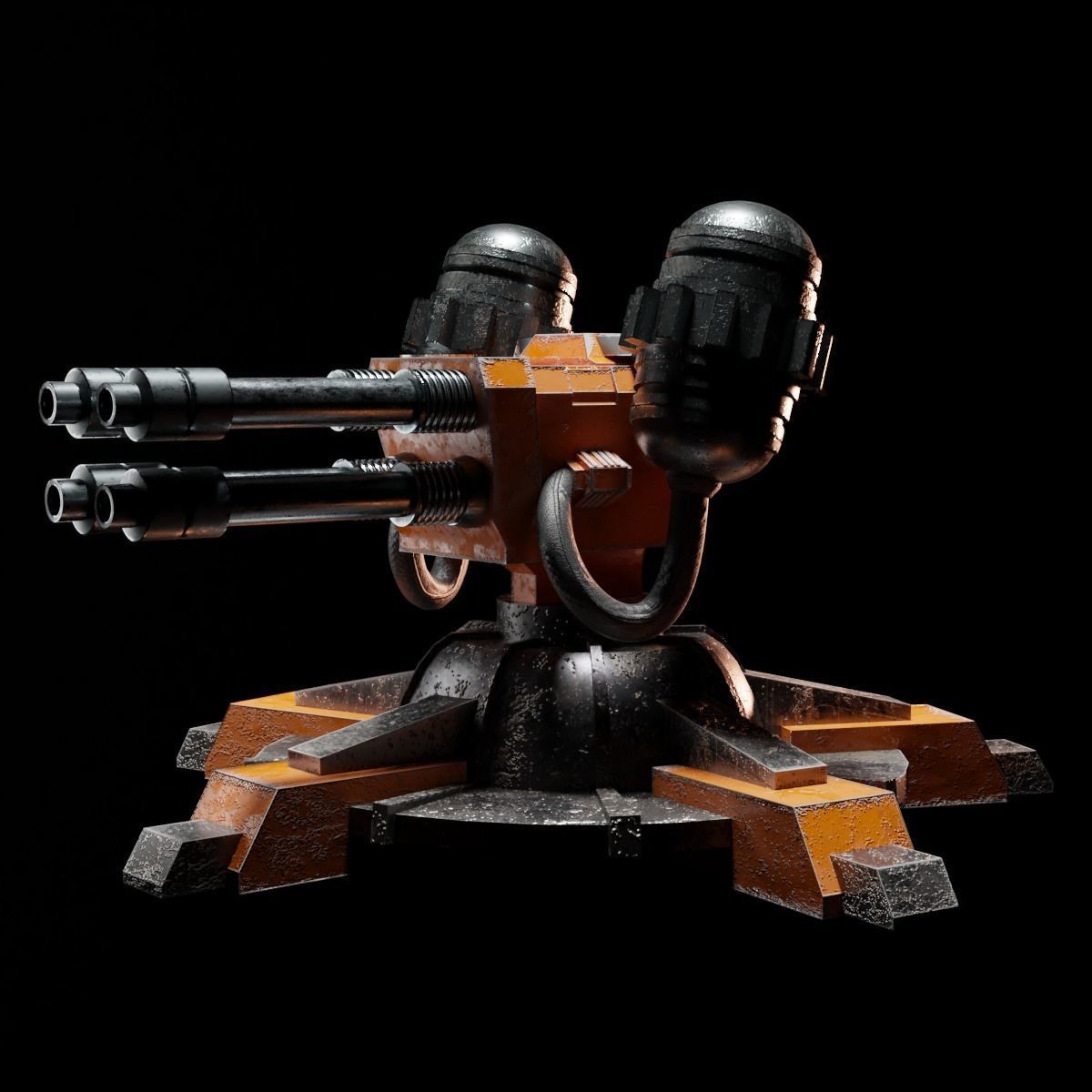 Sci-Fi Turret Low-poly 3D model_22