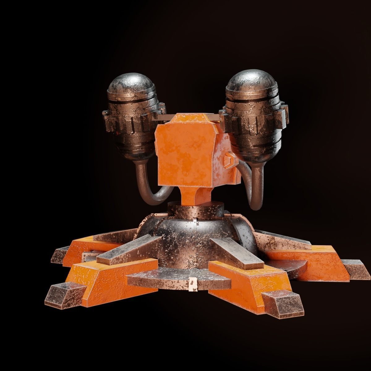 Sci-Fi Turret Low-poly 3D model_26