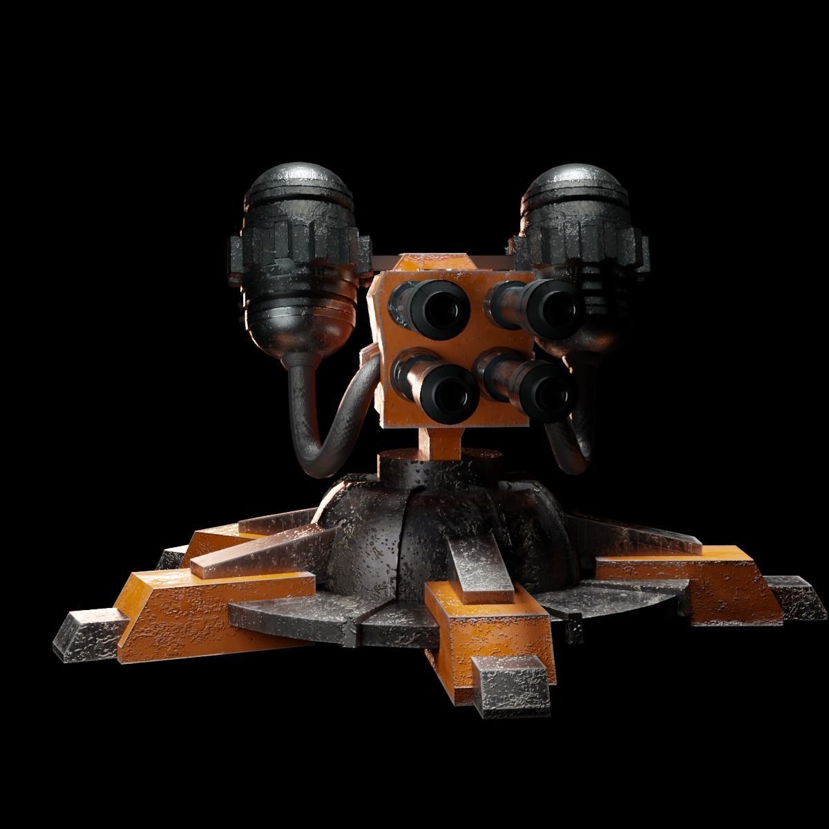 Sci-Fi Turret Low-poly 3D model_9