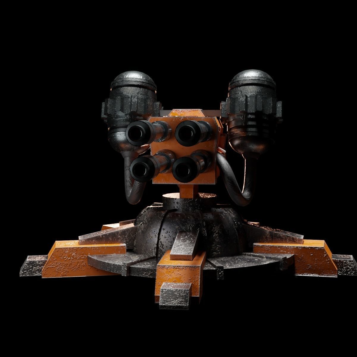 Sci-Fi Turret Low-poly 3D model_12