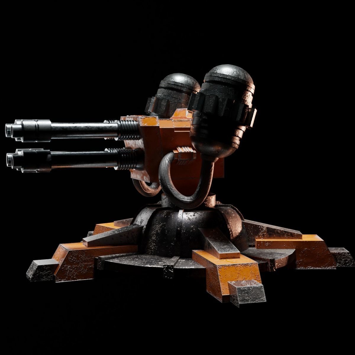 Sci-Fi Turret Low-poly 3D model_10