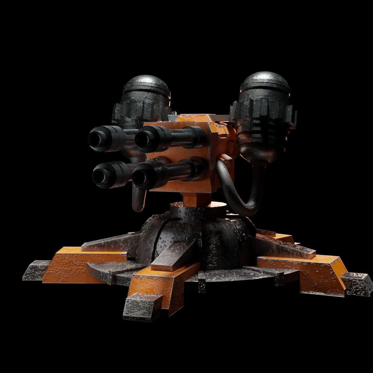 Sci-Fi Turret Low-poly 3D model_18