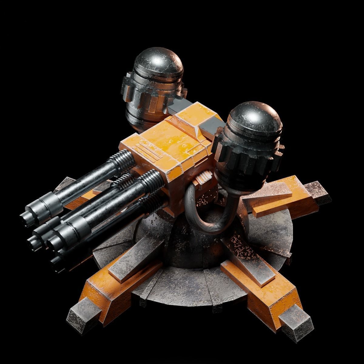 Sci-Fi Turret Low-poly 3D model_8