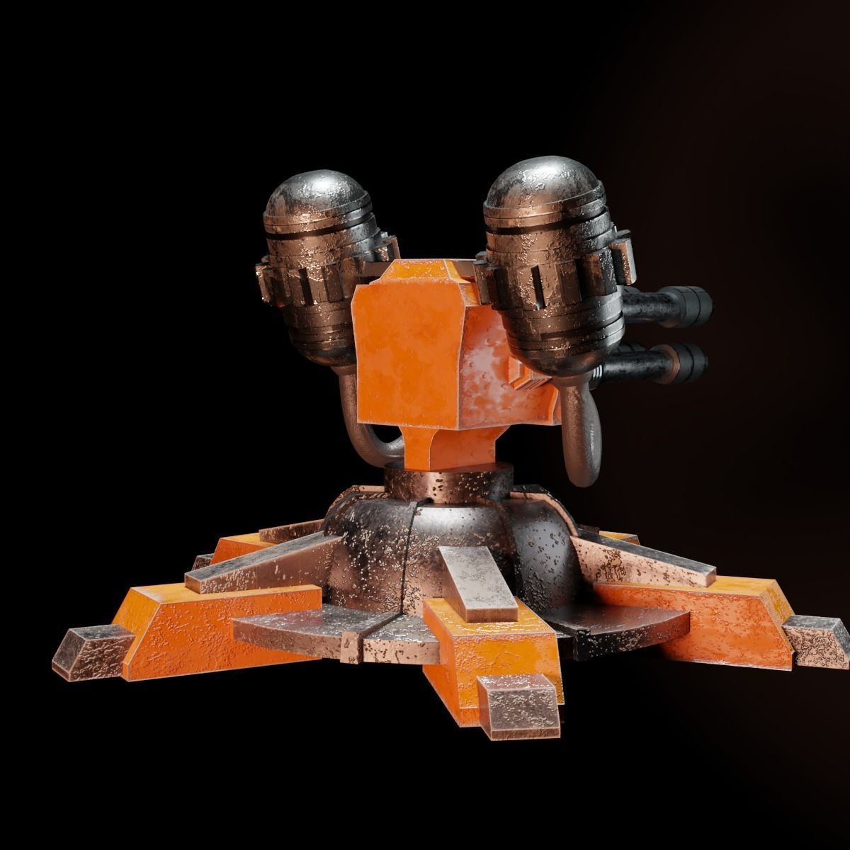 Sci-Fi Turret Low-poly 3D model_25