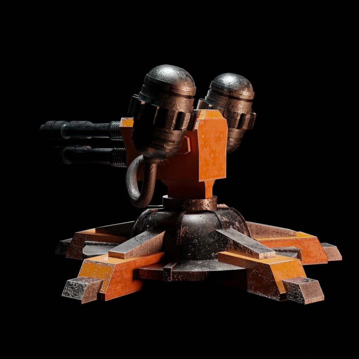 Sci-Fi Turret Low-poly 3D model_31