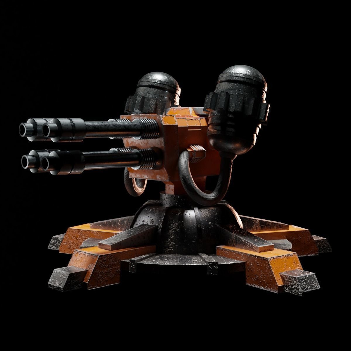 Sci-Fi Turret Low-poly 3D model_21