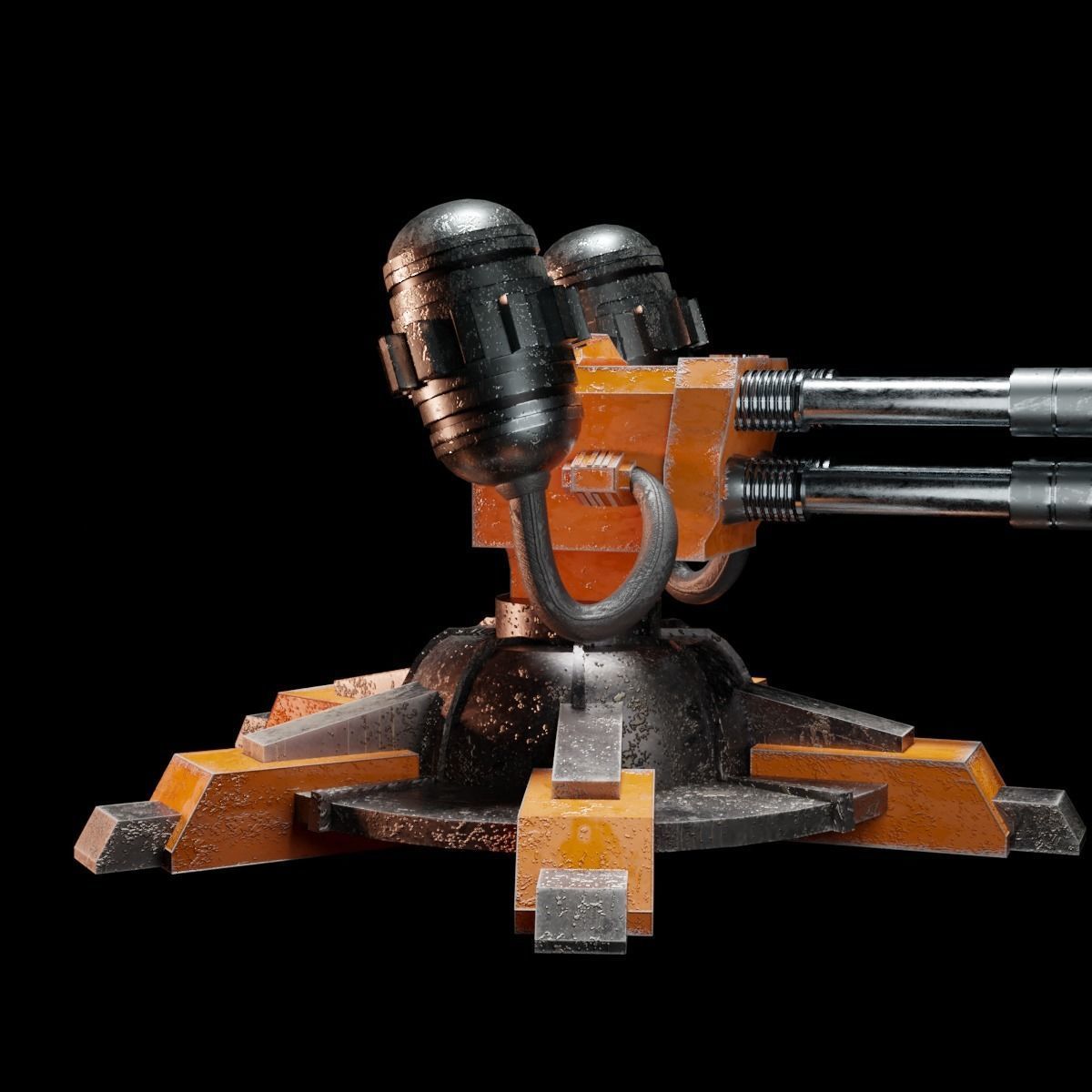 Sci-Fi Turret Low-poly 3D model_3