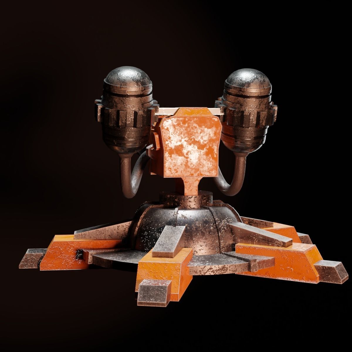 Sci-Fi Turret Low-poly 3D model_29