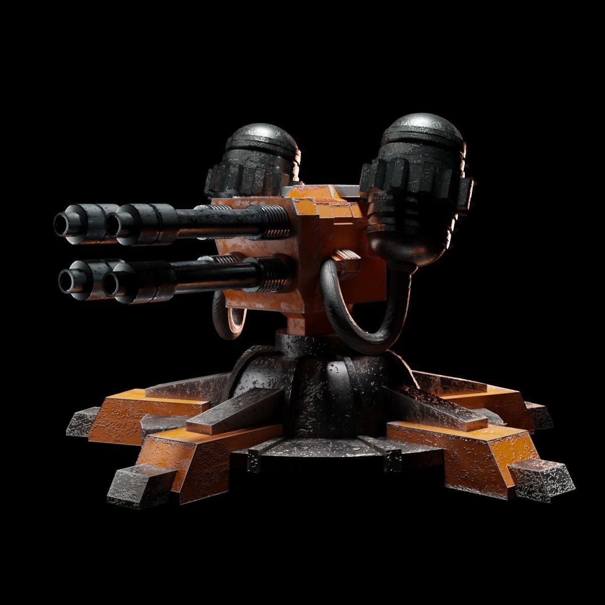 Sci-Fi Turret Low-poly 3D model_20