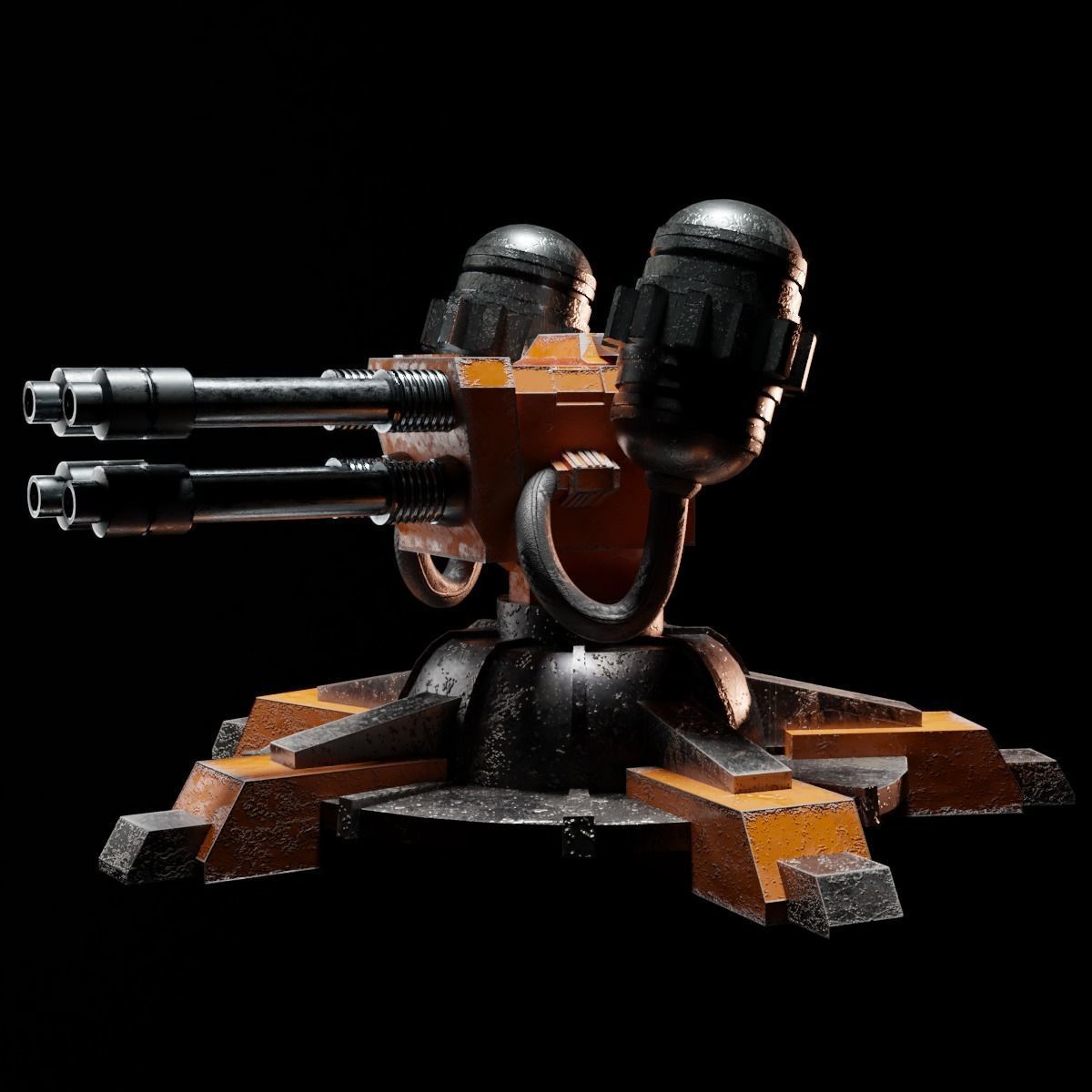 Sci-Fi Turret Low-poly 3D model_13