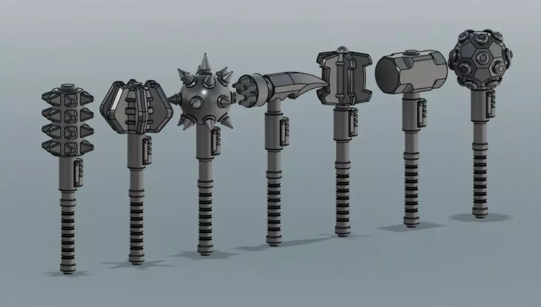 Blunt power weapons pack 1 3D print model