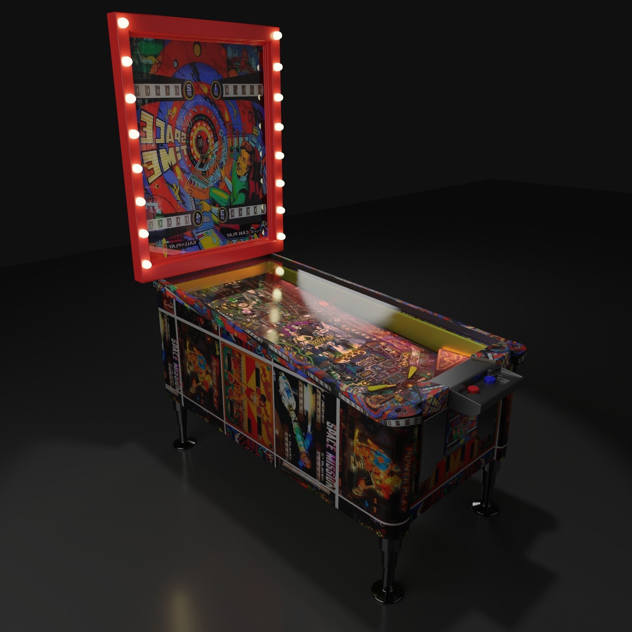 Pinball Machine 3D model_2