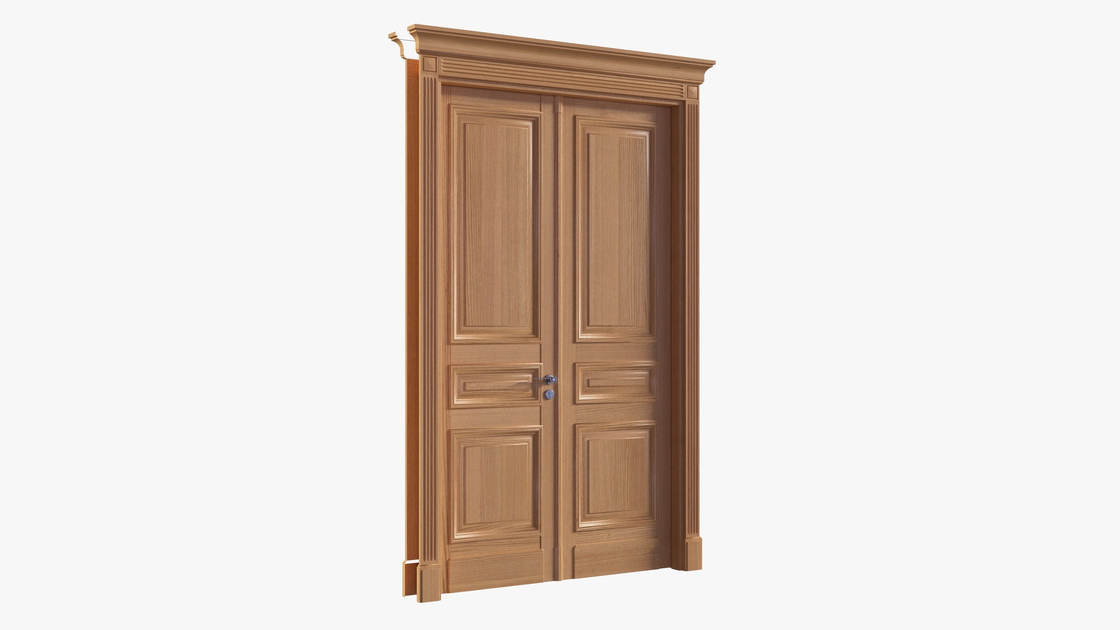 Door classic double 02 3D model_2