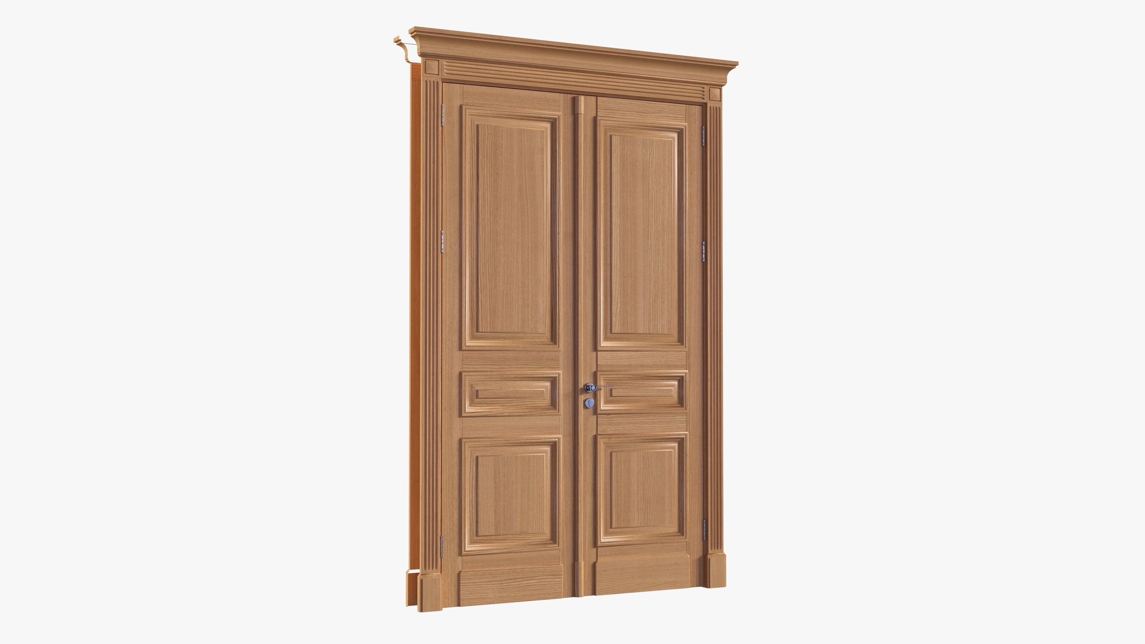Door classic double 02 3D model_1