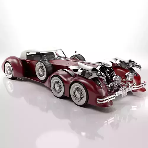 Old classic car prototype 3D model