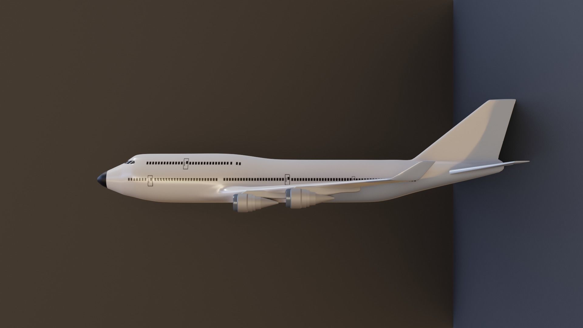 Boeing 747-400 Low-poly 3D model_3