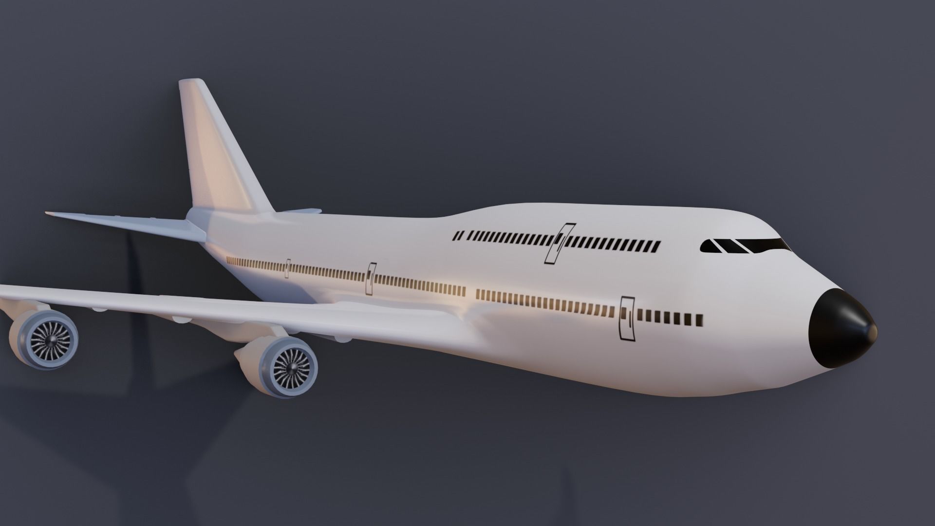 Boeing 747-400 Low-poly 3D model_4