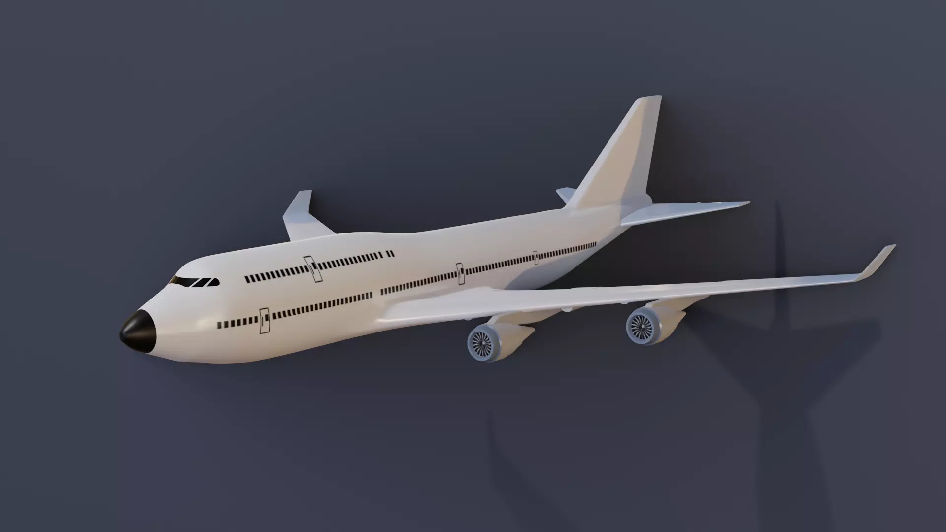 Boeing 747-400 Low-poly 3D model_0