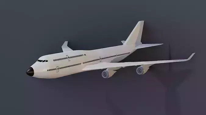 Boeing 747-400 Low-poly 3D model