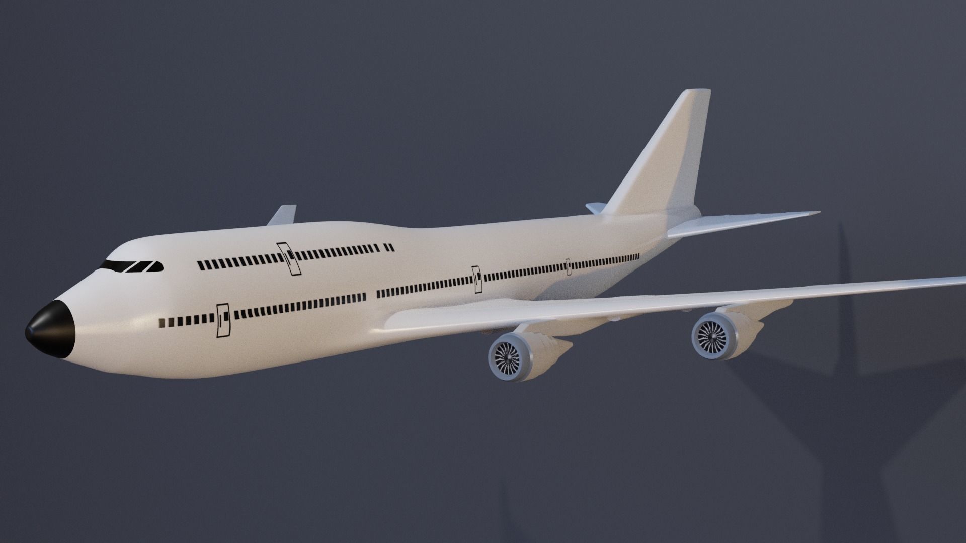 Boeing 747-400 Low-poly 3D model_7