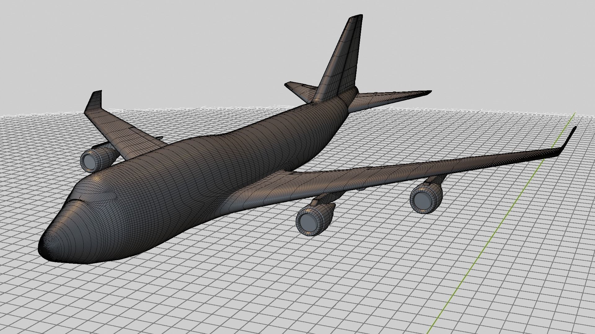 Boeing 747-400 Low-poly 3D model_6