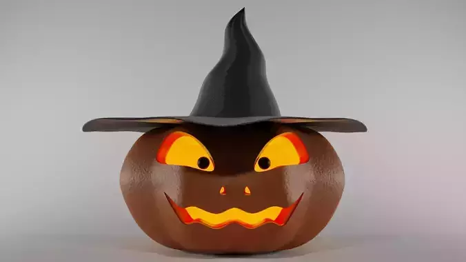 haloween pumpkin with wizards hat