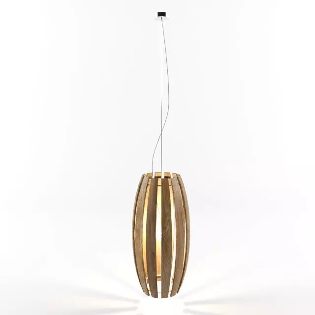wood threaded light pendant Free 3D model