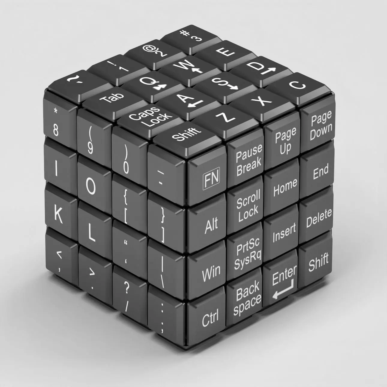 Rubiks Cube keyboard Free 3D model_0