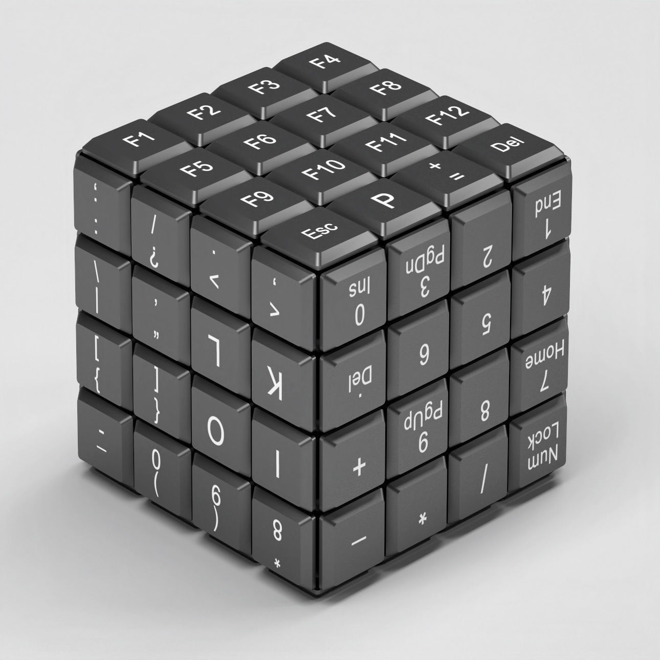 Rubiks Cube keyboard Free 3D model_4
