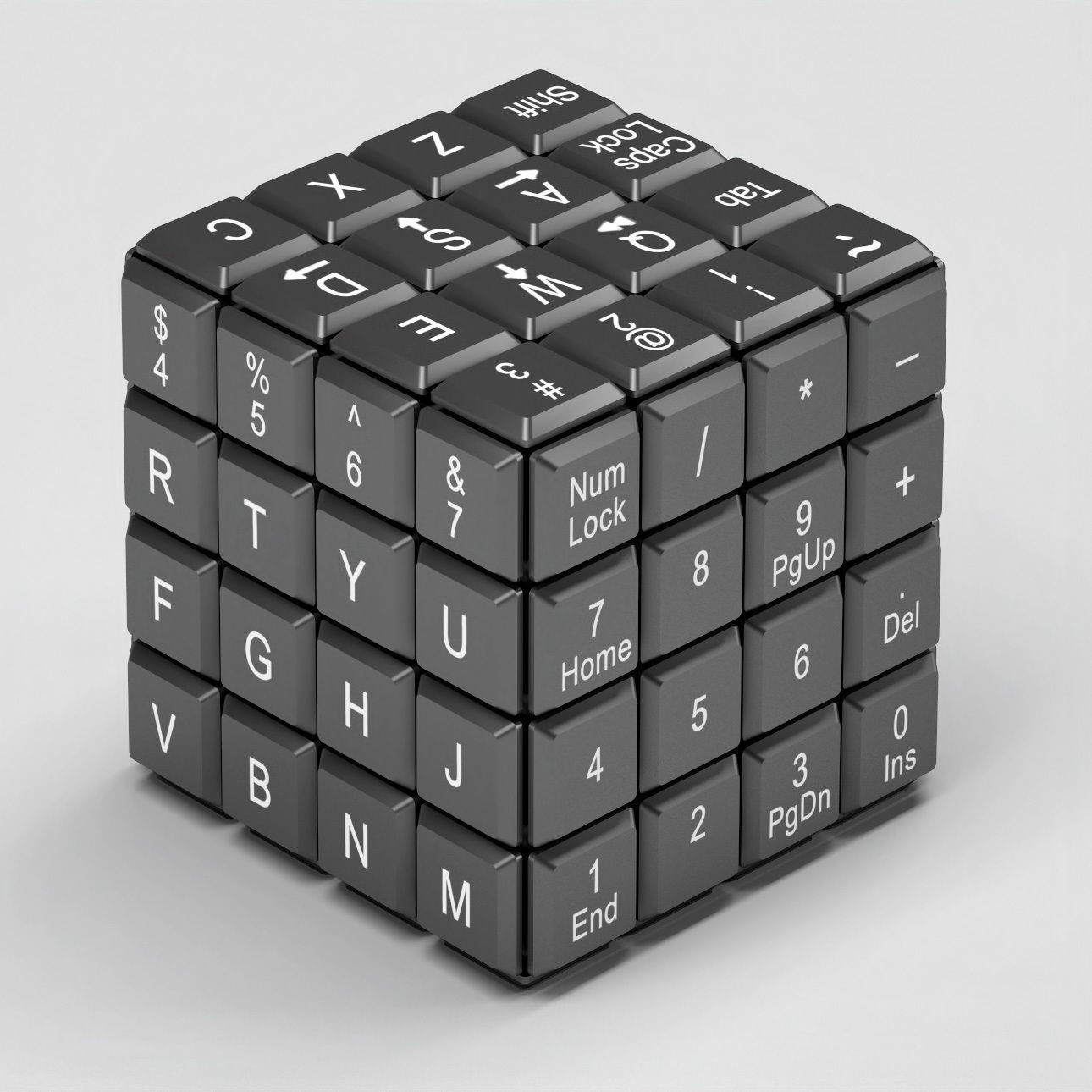 Rubiks Cube keyboard Free 3D model_2