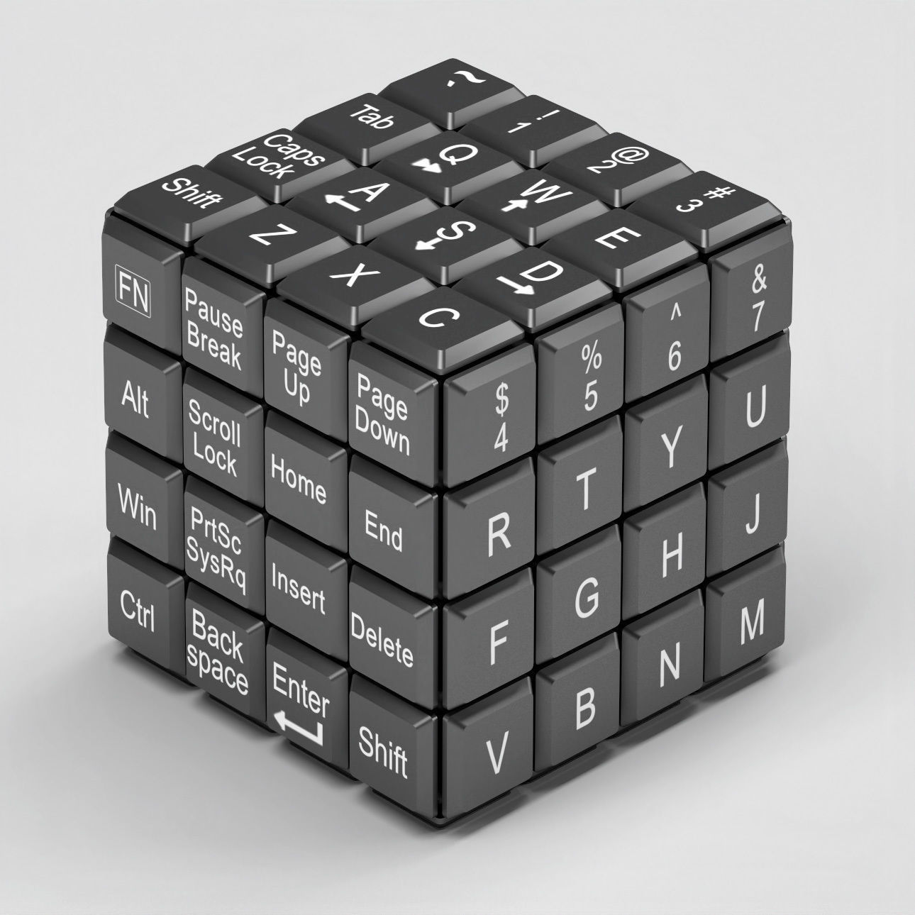 Rubiks Cube keyboard Free 3D model_3