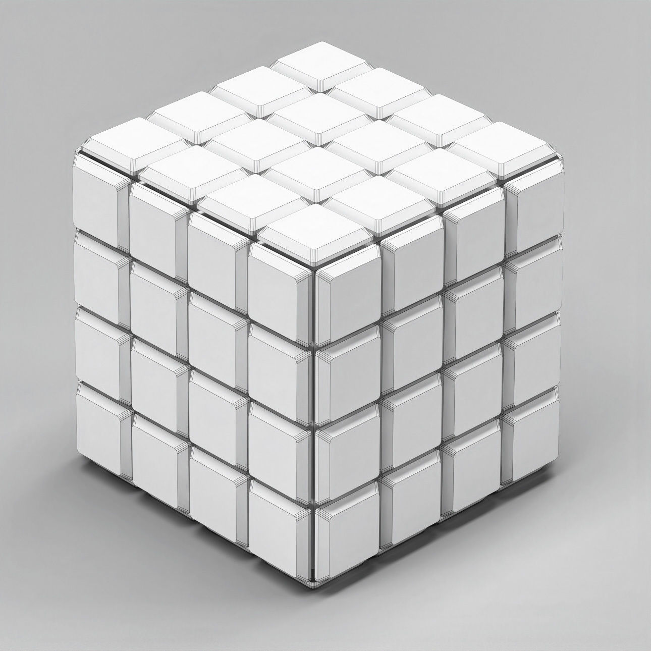 Rubiks Cube keyboard Free 3D model_5