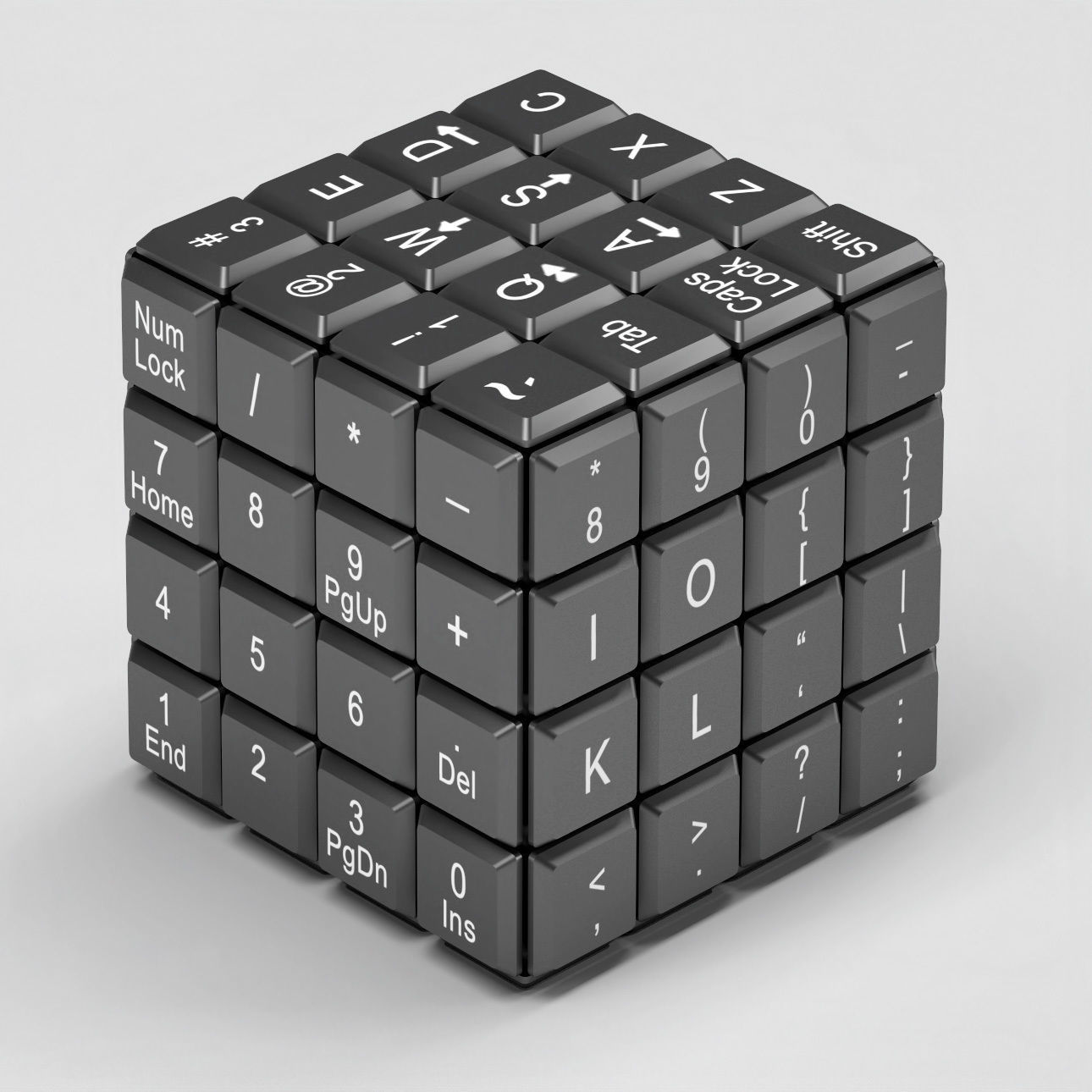 Rubiks Cube keyboard Free 3D model_1