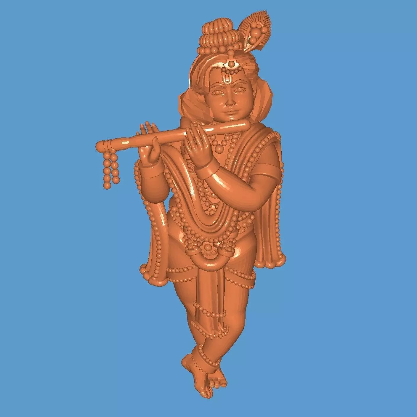 Krishna lord playing flute 3D print model