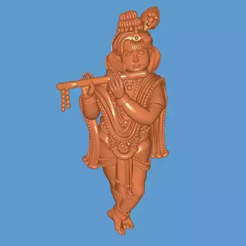 Krishna lord playing flute 3D print model